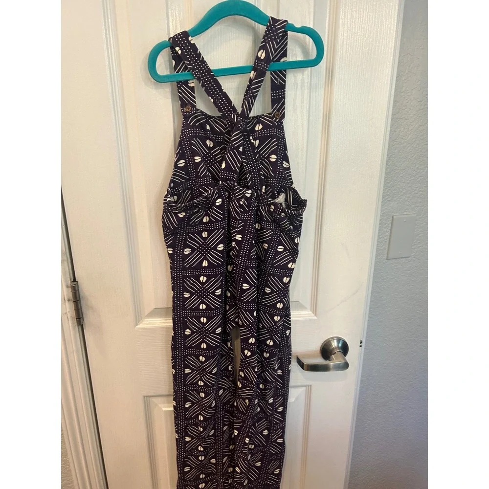 Ade + Ayo Overalls‎ Purple Geometric Mudcloth Print Cotton Dungarees Kids XS